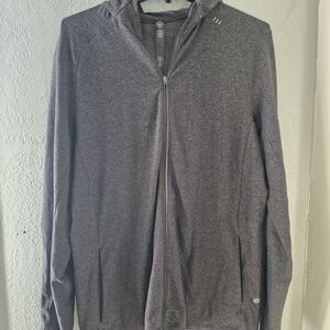 lululemon athletica Men's Heathered Gray Zip-Up Sweater